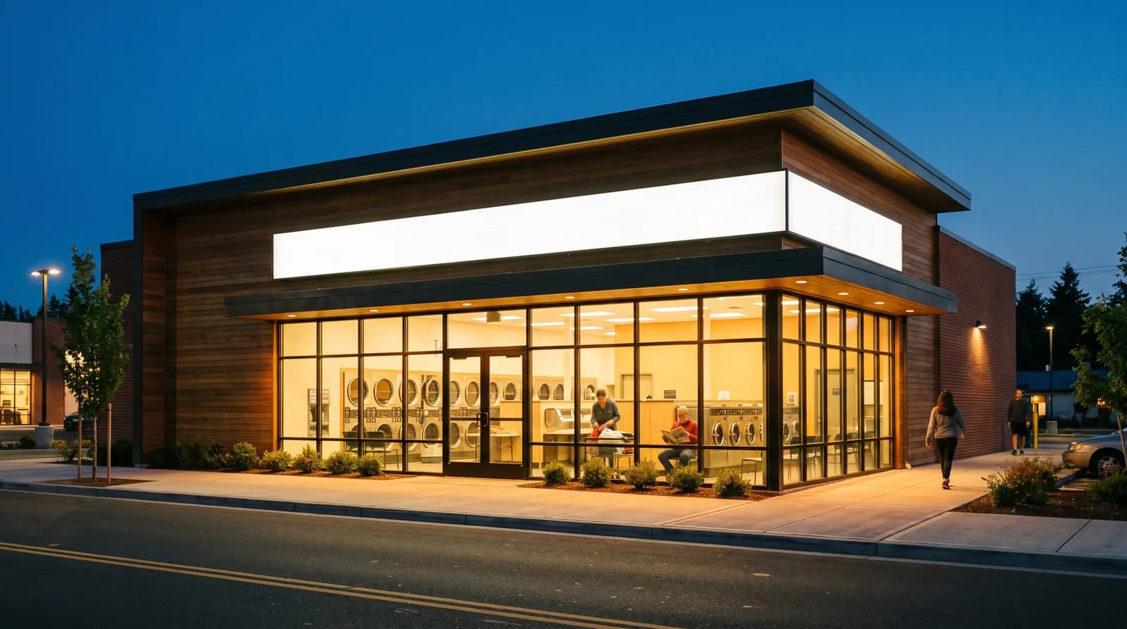 Laundromat Lighting and Signage