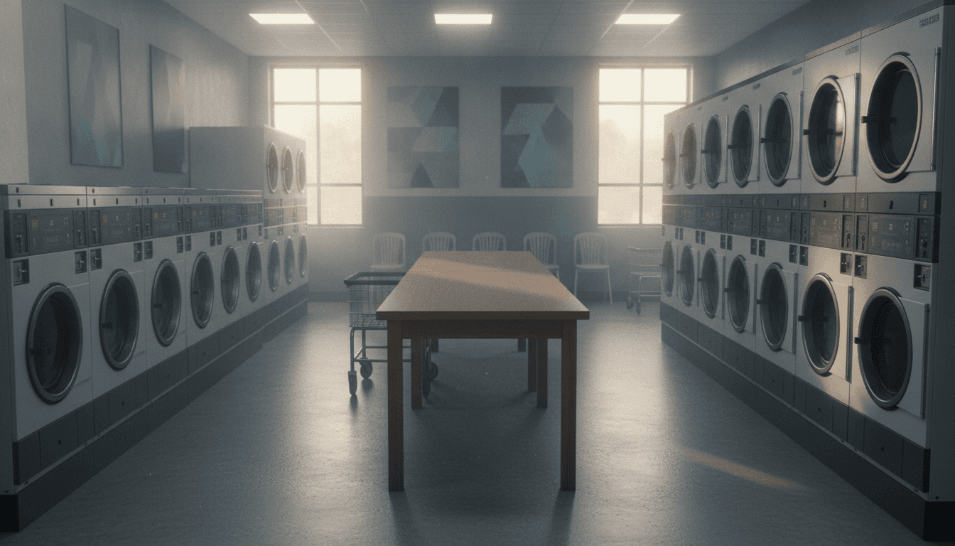 A self-service laundromat that runs with minimal staffing