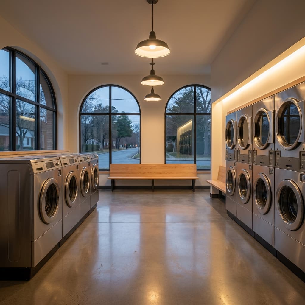 Clean Illinois laundromat interior