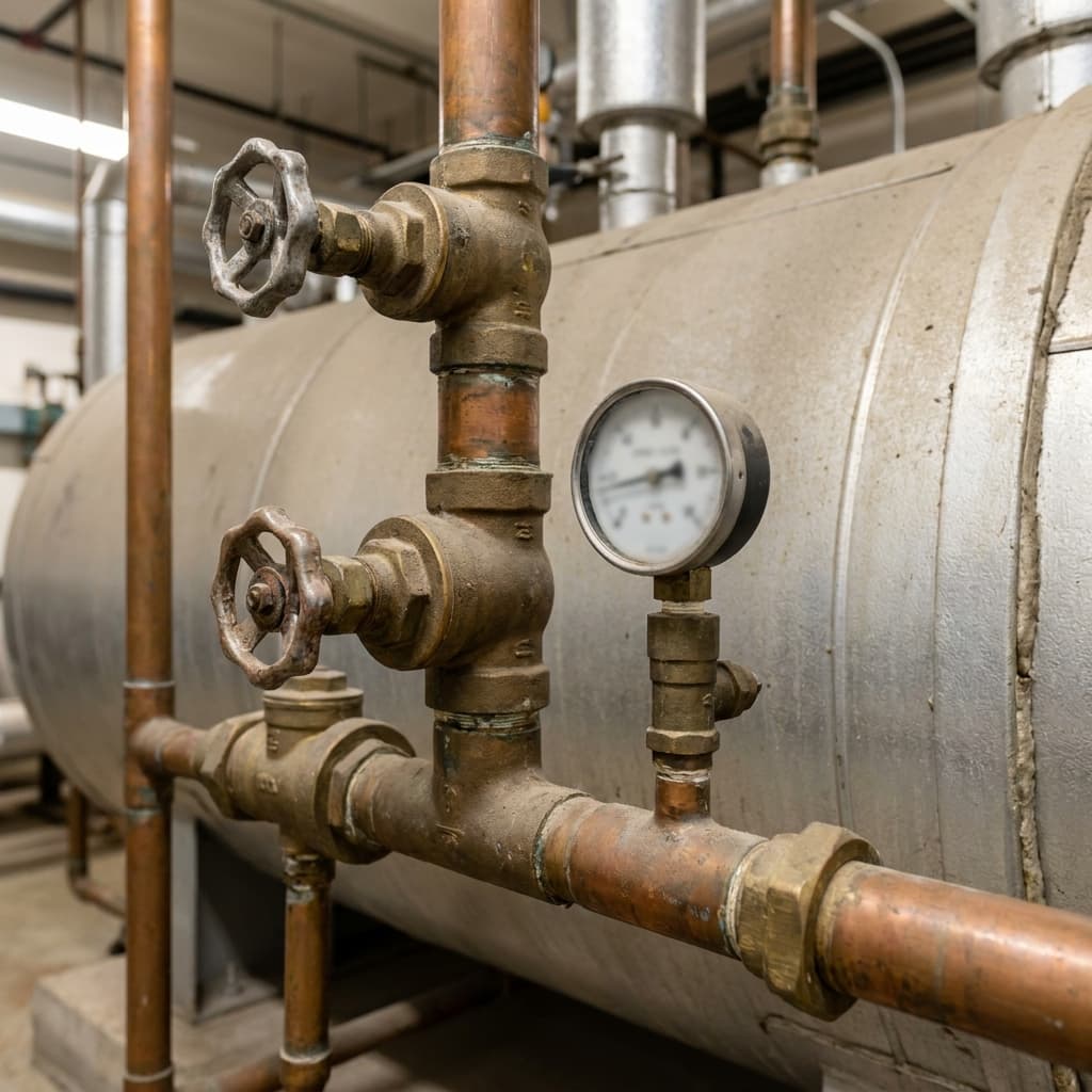 Industrial water heater plumbing