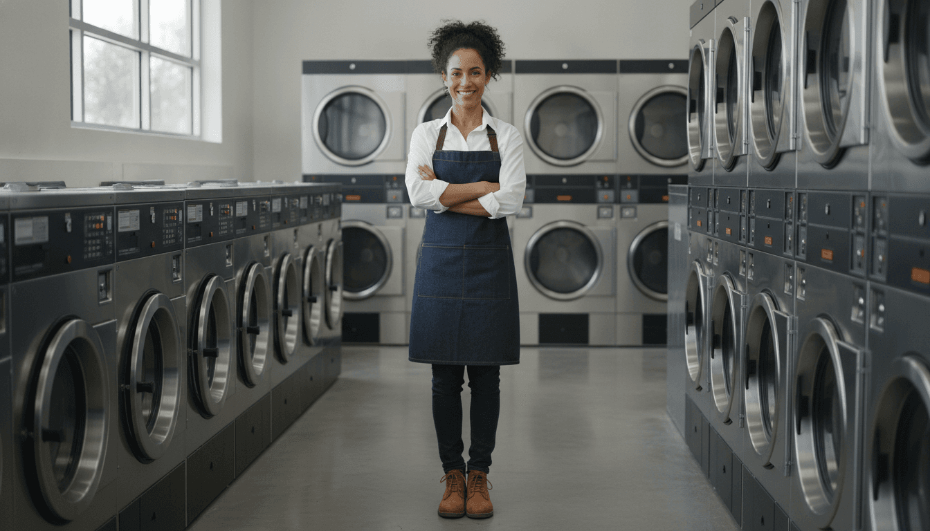 Interior of a laundromat being financed with a conventional loan