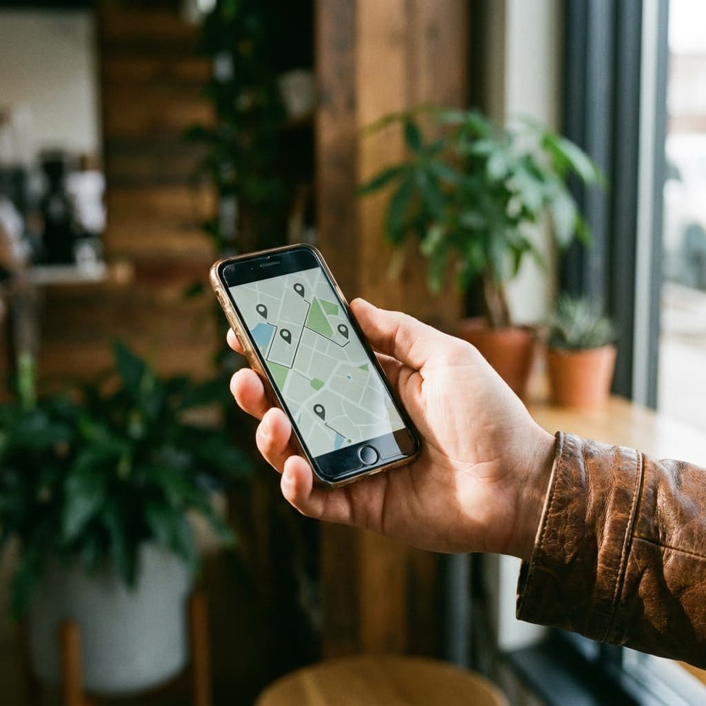 Finding a laundromat on a phone map