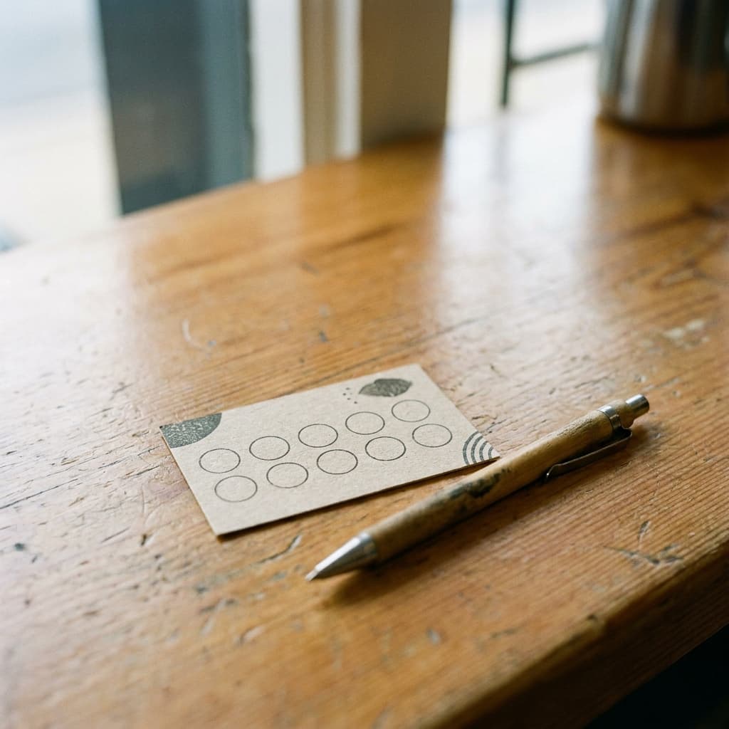 Loyalty card on a counter