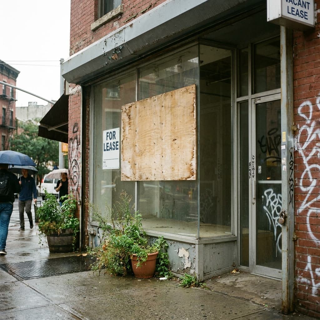 Vacant commercial storefront available to lease