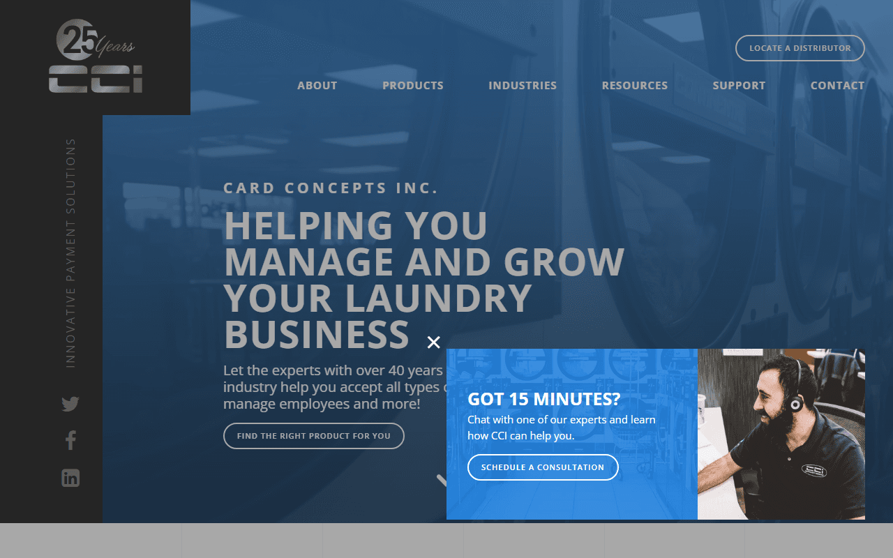 Screenshot of the Card Concepts (FasCard) website