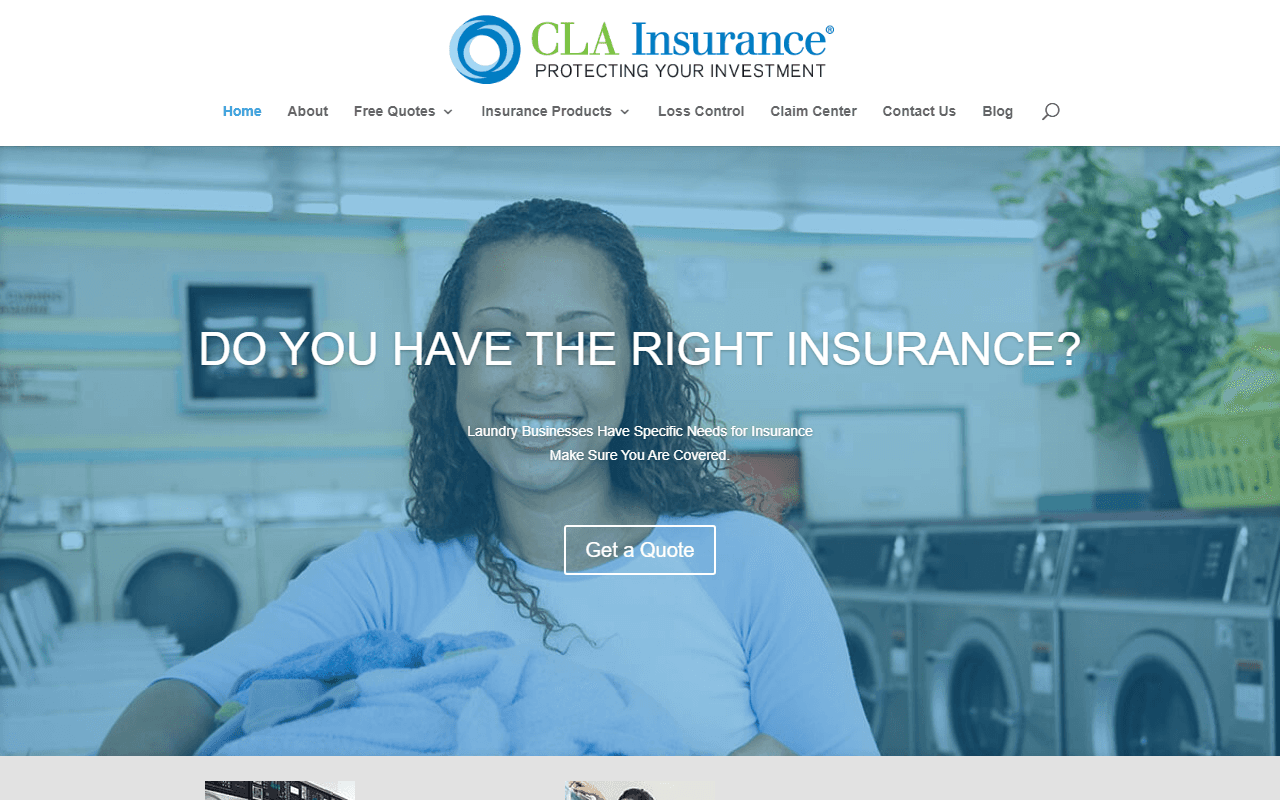 Screenshot of the CLA Insurance website